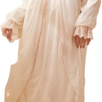 Women Nightdresses Nightshirts Woman Nightgowns Spring Summer Long Sleeve Long Dress Sweet Nightwear Solid C
