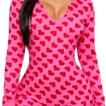 Womens Deep V Neck Romper Pajamas Long Sleeve One Piece Bodysuits Bodycon Jumpsuit Shorts