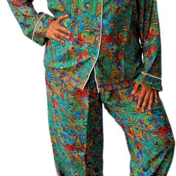 Luxurious Silk Blend Pajamas - Women Blue Medium S, M, L, XL Art Silk Pajama Set